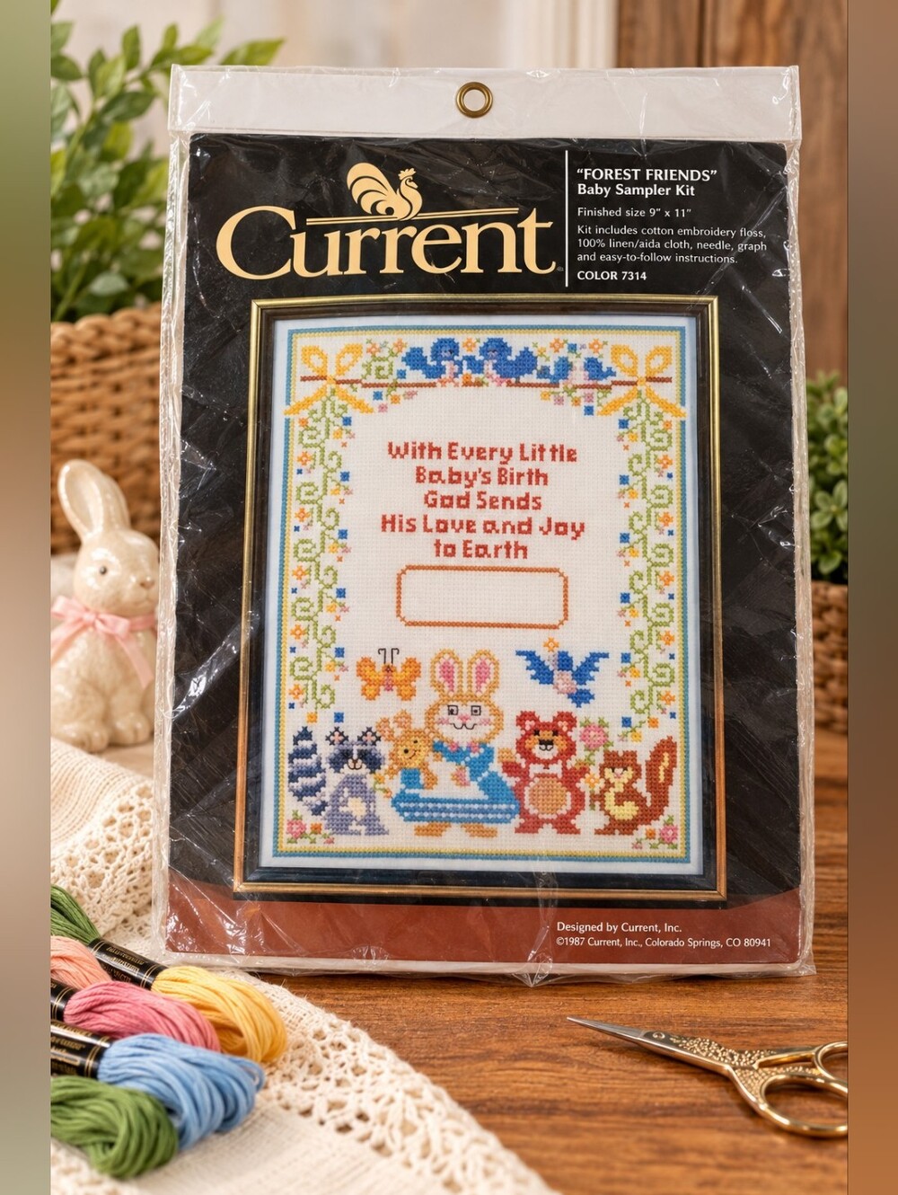 Current Forest Friends Baby Sampler Cross Stitch Kit Code 7134 New In Package